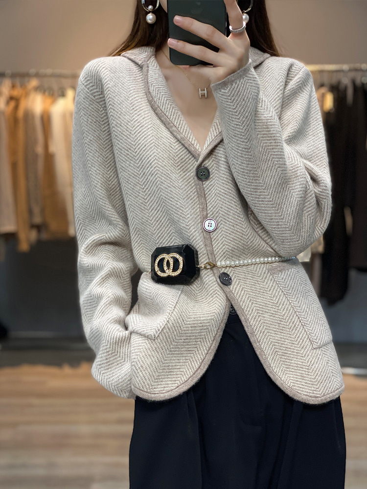 Wool Suit Jacket - Musim Gugur Musim Dingin Wanita Kasmir