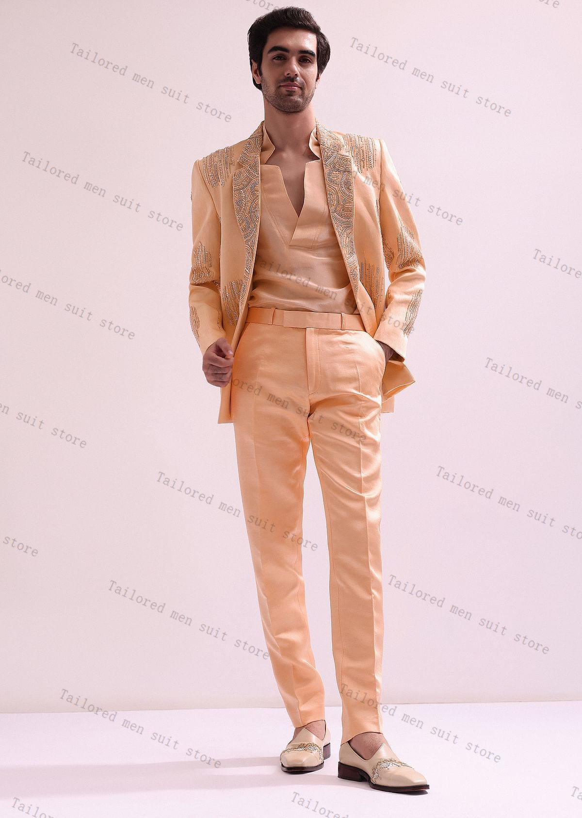 Men Formal Wear Wedding Guest - Setelan Jas Pria Kristal Mewah 2