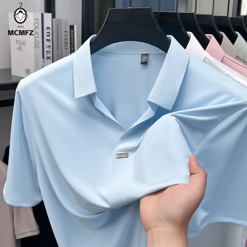 Kemeja Pria Kerah Datar dengan - Men Formal Wear Summer ulasan dan harga