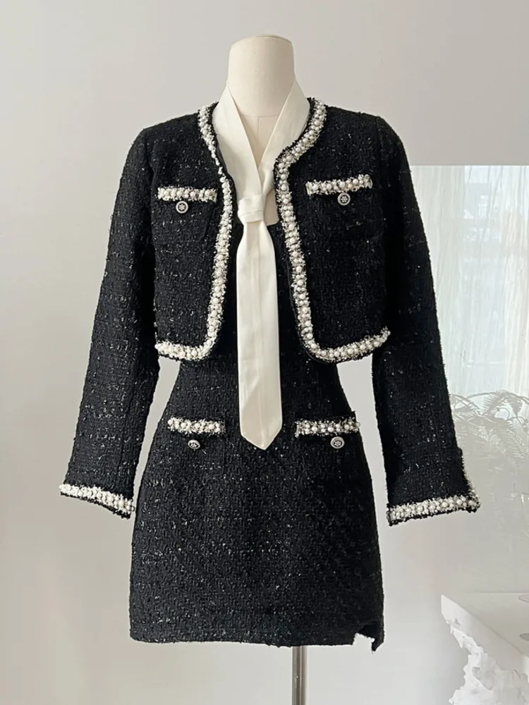 Set Jaket Pendek Wanita + Gaun - Wool Suit Jacket ulasan dan harga