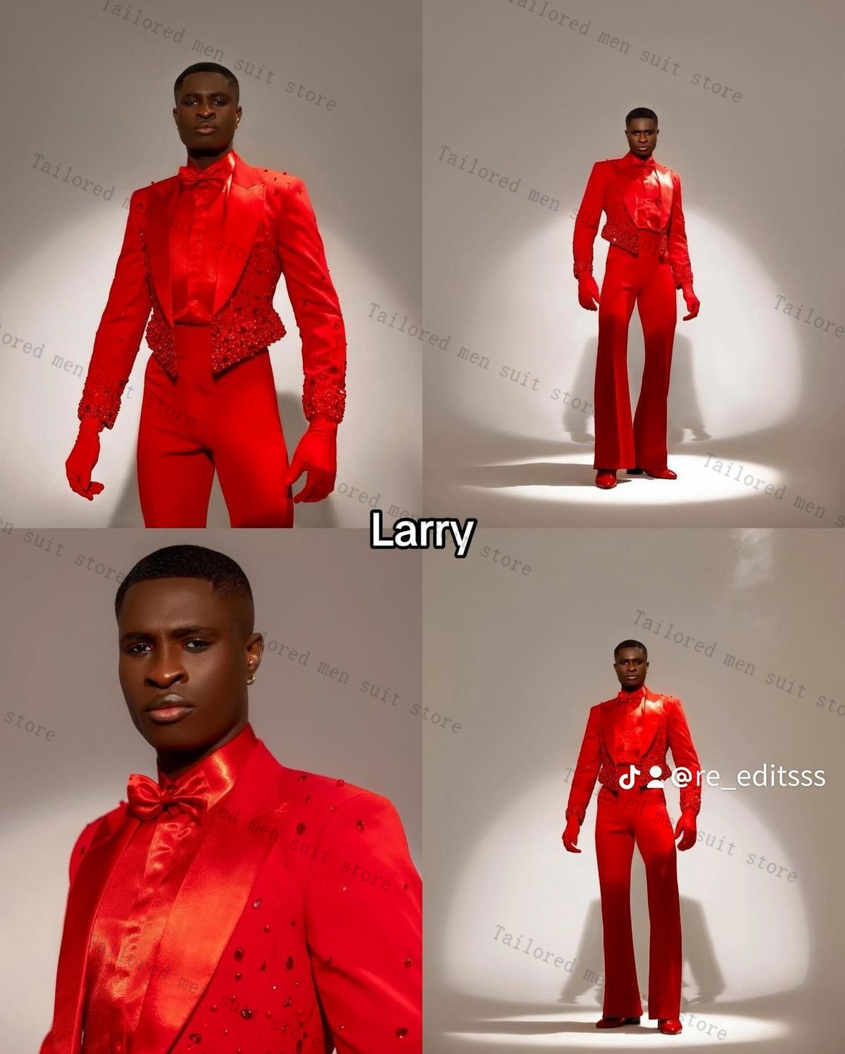 Setelan Jas Pria Kristal Merah - Men Formal Wear Wedding Guest ulasan dan harga