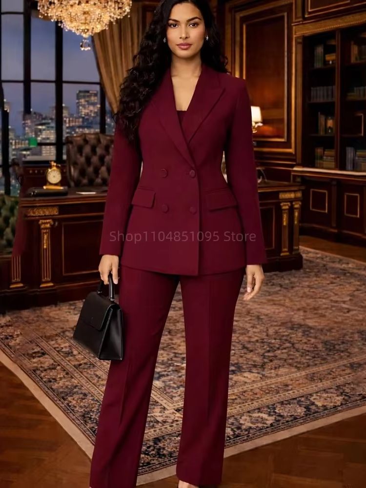 Setelan Burgundy Chic Modis un - Wool Suit Jacket ulasan dan harga